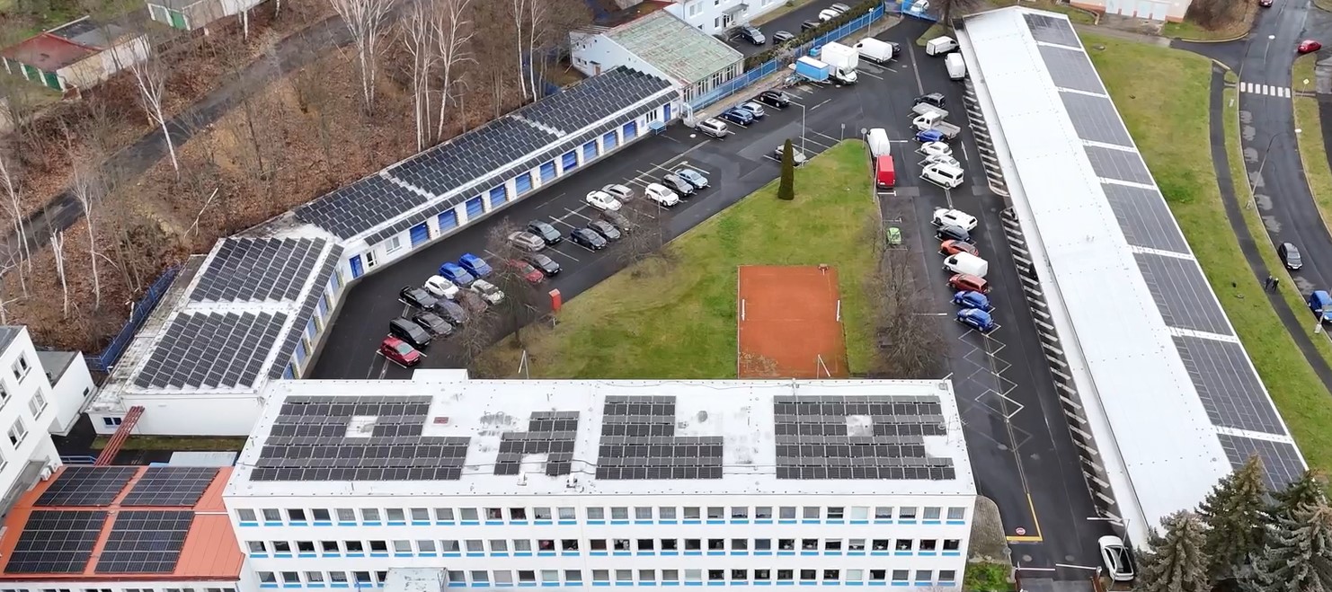Fotovoltaická elektrárna – letecký pohled